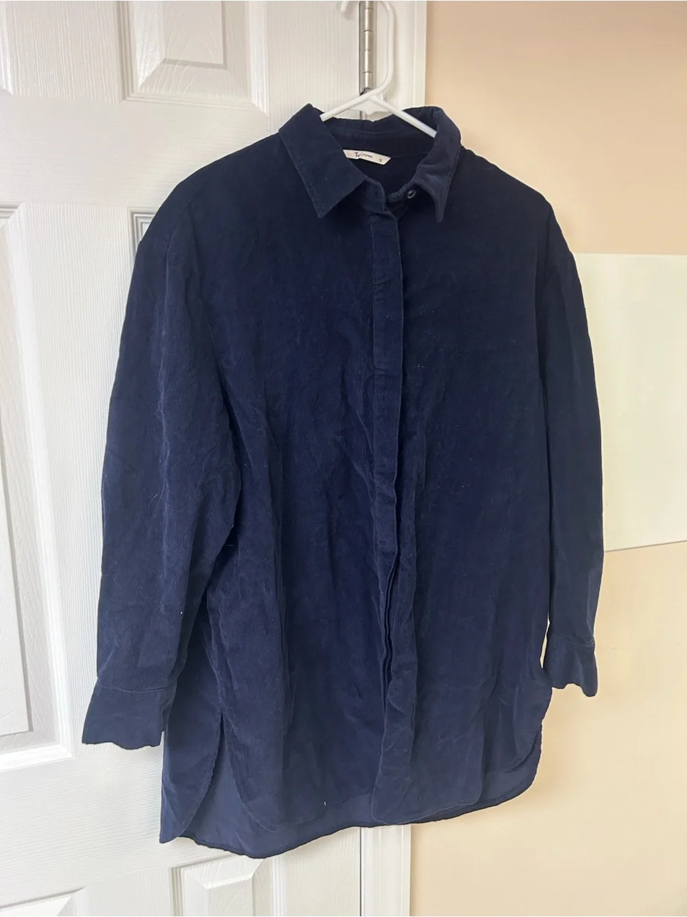 Tu Woman Blue Corduroy Shacket Size 12